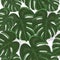 Tropical colorful monstera leaves background. Hand drawn tropic leaf repeated pattern