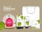 Tropical cosmetic package design natural summer beauty advertising template. Cosmetic packaging products promotion
