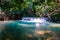 tropical deep rainforest waterfall Fresh turquoise waterfalls in deep forest