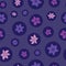 Tropical ditsy flowers vector repeat pattern on a dotted pattern. Pattern for fabric, backgrounds, wrapping, textile