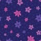 Tropical ditsy flowers vector repeat pattern with spots. Pattern for fabric, backgrounds, wrapping, textile, wallpaper
