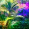 Tropical Dreamscape: A Surreal Paradise of Colorful Palms