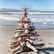 Tropical Driftwood Christmas Tree On Sand