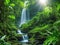 Tropical Elegance: Majestic Waterfall Landscape Image