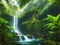 Tropical Elegance: Majestic Waterfall Landscape Image