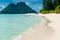 Tropical empty beach with white sand and turquoise water, Poda i