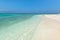 Tropical empty wild beach in Maldives, Indian Ocean