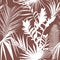 Tropical exotic floral silhouette brown palm leaves seamless pattern background. Exotic jungle wallpaper.