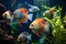 Tropical fish in an aquarium Home tropical fish tank aquarium