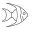 Tropical fish thin line icon, animal underwater