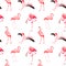 Tropical Flamingo seamless vector summer pattern. Exotic Pink Bird background for wallpapers, web page, texture, textile