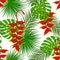 Tropical floral plants seamless pattern with heliconia flower