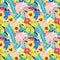 Tropical floral seamless pattern