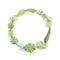 Tropical flower, circle greenery wreath