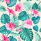 Tropical flower pattern