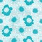 Tropical flower seamless vector pattern background. Monochrome blue painterly blooms. Modern florals dotted backdrop