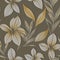 Tropical flowers textured 3d seamless pattern. Floral embossed leafy autumn background. Repeat relief backdrop. Line art emboss