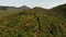 Tropical forest on island. Fantastic drone view of green jungle on mountain ridge of amazing tropical island. Exotic