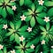 Tropical frangipani seamless pattern with palm leaves