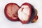 Tropical fruit mangosteen isolated