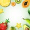 Tropical fruits background