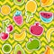 Tropical fruits, berries vector seamless pattern