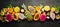 Tropical fruits on a brown background: papaya, mangosteen, cactus fruit, pytahaya, pineapple. Top view.