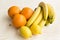 Tropical Fruits, Oranges, Bananas and Lemons