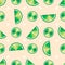 Tropical fruits print. Citrus seamless pattern. lime slices, seamless pattern