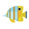 Tropical Funny Aquarium Fish Icon in Flat