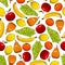 Tropical and garden fruits pattern