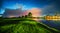 Tropical golf course at sunset in Dominican Republic, Punta Cana