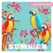 Tropical Graphic Design. Parrot Birds and Tropical Flowers