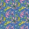 Tropical Hawaii leaves pattern in a watercolor style.