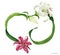 Tropical heart wreath with oriental lilies
