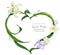 Tropical heart wreath with white lily and violet freesia