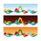 Tropical horizons - set of horizontal banners. Vector Template i