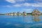 Tropical hut over water with thatched roof Panama