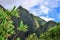 Tropical Iao Valley landscape scene. Natural foliage with majestic forest park scene.