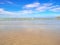 Tropical Idyllic ocean Blue sky and beautiful sand on the beach