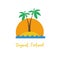 Tropical ireland concept palm beach sunset