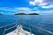 Tropical island and boat on Seychelles