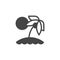 Tropical island glyph icon isolated. Vacation on beach flat label. Exotic tourism, holiday, leisure, travel theme