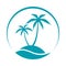 Tropical island graphic stylized icon