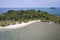 Tropical Island with palms beach off the coast of Koh Chang