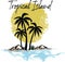 Tropical island paradise beach hawaii sun pattern