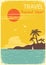 Tropical island paradise.Vector summer sun poster