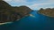 Tropical island and sandy beaches, aerial view. El Nido