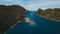 Tropical island and sandy beaches, aerial view. El Nido