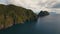 Tropical island and sandy beaches, aerial view. El Nido